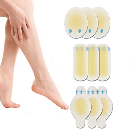 Blister Bandages - Gel Blister Pads, Toe & Heel Blister Prevention Cushioned Bandages, Waterproof Adhesive Bandages for Foot, Blister Prevention & Recovery - 9 Pack