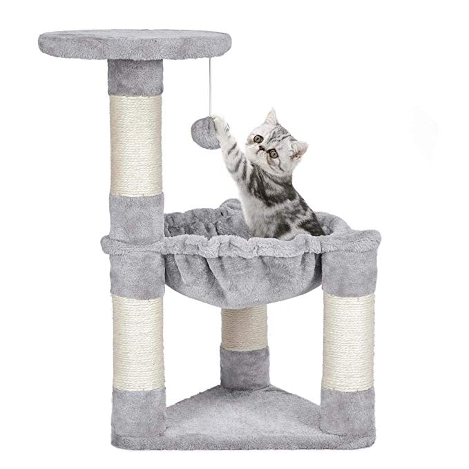 Yaheetech 27-inch/68 cm Cat Tree,Cat Activity Center for Small Cats/KittensTower with Basket & Perch & Scratching Posts & Furball