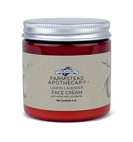 Farmstead Apothecary 100% Natural Anti-Aging Face Cream with Jojoba Oil, Lemon Lavender 4 oz