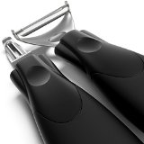 bobuCuisine Super Peelers - Stainless Steel Double-edged Blades - Triple Your Peeling Speed - Sharp Y Shaped Potato Peeler - Black - Set of 2