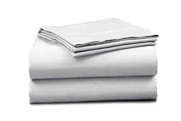 Elles Bedding Collections 450 Thread Count Bedspread 100% Cotton Sheet Set Sateen Weave Deep Pocket Breathable Premium Quality Bedding Set White Twin