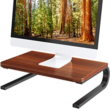 Monitor Stand Riser - Computer Monitor Riser for Home & Office Use, with Wood Platform