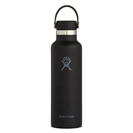 Hydro Flask Skyline Series 21 oz Double Wall Vacuum Insulated Stainless Steel Leak Proof Sports Water Bottle, Standard Mouth with BPA Free Flex Cap, Black