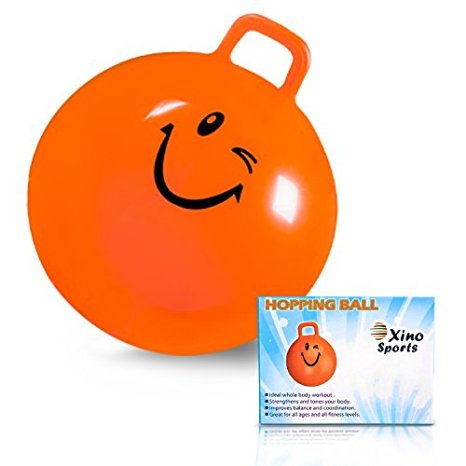 Deluxe Hopping Ball for Kids, Teenagers and Adults, Offers Hours of Incredible Fun for Boys and Girls, Amazing Space Hopper Ball, Safe and Durable Jumping Ball with Handle, 22 Inch Diameter
