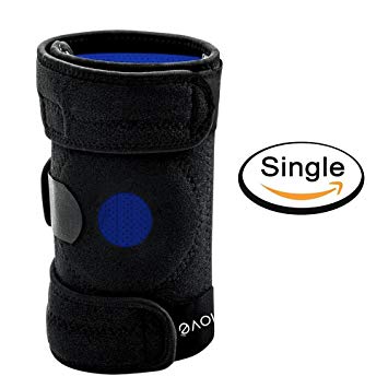 Elove Knee Support Brace - Adjustable Open Patella Stabilizer Non-slip Neoprene Knee Support Protector for Running, Jogging, Gym , Sports Knee pain Compression, ACL, Meniscus Tear, Arthritis - BLUE/BLACK