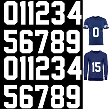 22 Pieces Iron on Numbers T-Shirt Heat Transfer Numbers 0 to 9 Jersey Numbers Soft Iron-on Numbers for Team Uniform Sports T-Shirt Football Basketball Baseball (White,8 Inch)