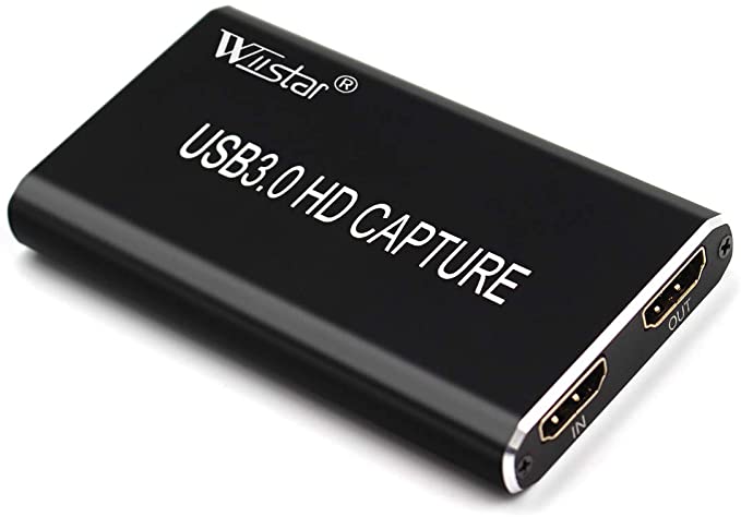 Wiistar HDMI Video Capture Card HDMI to USB 3.0 Type C Video Capture Record 1080p 60fps with HDMI Loopout for TV PC PS4 Xbox One Compatible with Windows Linux Mac OS