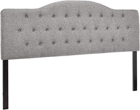First Hill B036 Upholstered Tufted Headboard, King, Grey