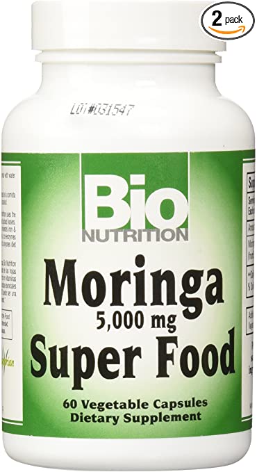 BIO NUTRITION INC Moringa 5,000 MG SUPR Food, 60 VCAP (Pack of 2)