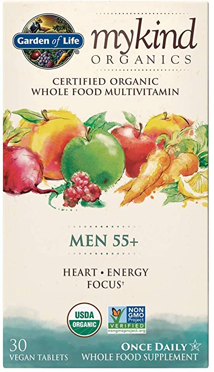 Garden of Life Multivitamin for Men - mykind Organic Men's 55  Whole Food Vitamin Supplement, Vegan, 30 Tablets