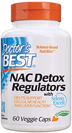 Doctor's Best NAC Detox Regulators with Seleno Excell, Non-GMO, Vegetarian, Gluten Free, Soy Free, 60 Veggie Caps