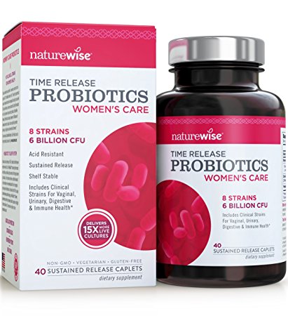 Time Release Probiotics, Women's Care, Sustained Release Caplets - NatureWise … (40 Caplets)