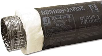 Dundas Jafine BPC625R6 6" x 25' Flexible Black Jacket R6 Insulated Duct, Silver