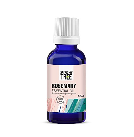 Speaking Tree - Rosemary Essential Oil -100% Pure, Natural, Undiluted & Therapeutic Grade - Perfect for Aromatherapy, Hair & Skin Care, Relaxation and Improved mood - 30ml with Steel roller bottle