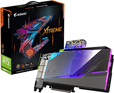 GIGABYTE AORUS GeForce RTX 3080 Ti Xtreme WATERFORCE WB 12G Graphics Card, Waterforce Water Block Cooling System, 12GB 384-bit GDDR6X, GV-N308TAORUSX WB-12GD Video Card