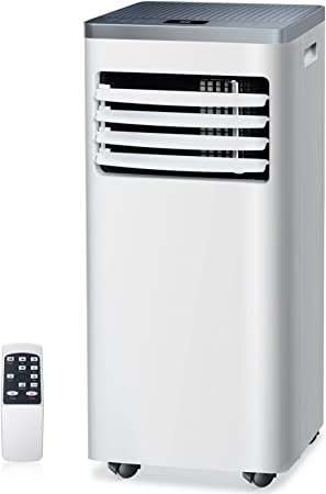 R.W.FLAME Portable Air Conditioner,8,000 BTU Powerful Home AC Unit with Built-in Dehumidifier & Fan Mode,Cools 250 Sq.Ft,Functional Portable AC with Remote Control,24Hrs Timer,Installation Kit, White