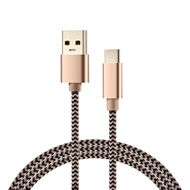 USB Type C Cable,SHNVIR USB C to USB 3.0 Nylon Braided Cable Fast Charger for Samsung Galaxy S8 Plus,LG G6 V20 G5,Nintendo Switch,New Macbook More (Earthly Gold)