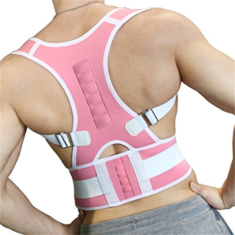 10PCS Magnets Back Support Belt for Posture Correction and Back Pain Support - UNISEX by Aofit (S, Pink)