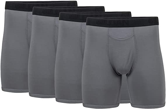 Gildan Men's Modal Regular Leg Boxer Briefs, 4 Pack