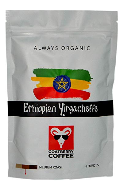 GoatBerry Coffee Ethiopian Yirgacheffe Fresh Roasted Organic Coffee - Whole Bean