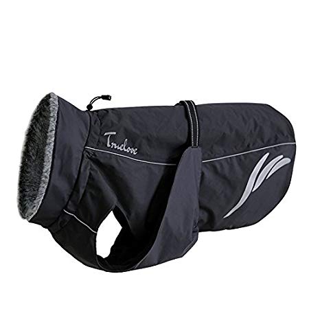 TRUE LOVE Mt. Tallac Winter Dog Coat - Technical Jacket is Waterproof, Windproof, Reflective, Insulated with Thick Fleece Lining, and Easily Adjustable to Small or deep Chested Dogs.