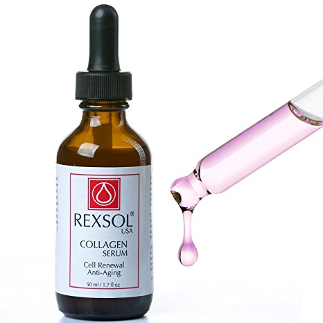REXSOL Collagen serum Cell Renewal Anti-aging - Contains Vitamin C , Vitamin E & Chamomile - Help boosts skin's natural ability to produce new collagen and Elastin ( 50 ml / 1.7 fl oz )