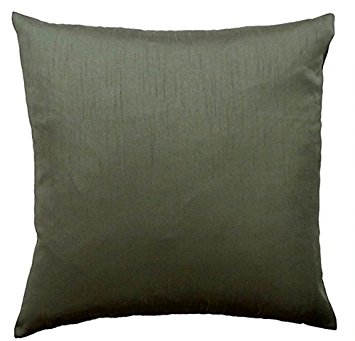 DreamHome - Solid Faux Silk Decorative Pillow Cover/Sham, 26" X 26" - Basil