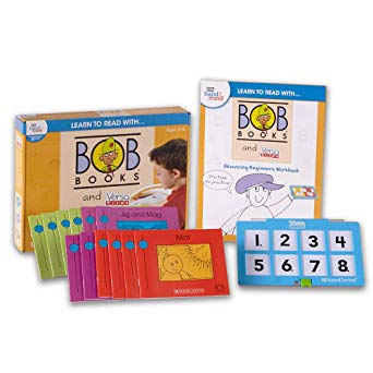 Learn to Read with… Bob Books and Versatiles - Advancing Beginners Set with 12 Bob Books, Answer Case, and Workbook (Ages 3-6) | Level 1 Reading Books for Children