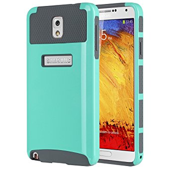 Note 3 Case, Galaxy Note 3 Case - ULAK 2in1 Slim Hybrid Soft TPU Hard Back Cover Dual Layer Protective Case for Samsung Galaxy Note 3 III N9000 All Carriers-Mint Green/Gray