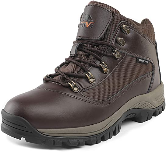 NORTIV 8 Men's Waterproof Hiking Boots Mid Outdoor Backpacking Trekking Trails Lightweight Shoes