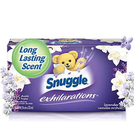 Snuggle Exhilarations Fabric Softener Dryer Sheets, Lavender & Vanilla Orchid, 105 Count