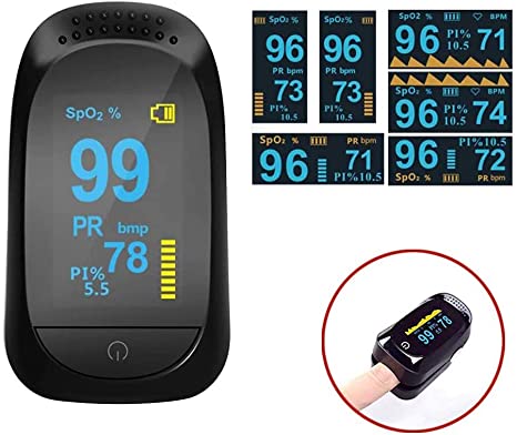 Fingertip Pulse Oximeter, Blood Oxygen Saturation Monitor for Pulse Rate with Lanyard for Adult and Children