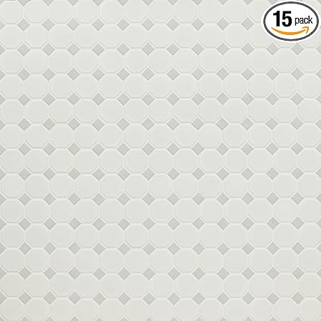 MSI White and Gray 12 in. x 12 in. Matte Octagon Porcelain Tile for Kitchen Backsplash, Floor Tile, Wall Tile for Bathroom, Shower Wall Tile, Mesh Mounted Mosaic Tile