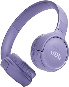 JBL Tune 520BT - Wireless On-Ear Headphones, Up to 57H Battery Life and Speed Charge, Lightweight, Comfortable and Foldable Design, Hands-Free Calls with Voice Aware (Purple)