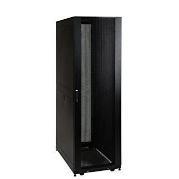 Tripp Lite 42U Standard-Depth Server Rack Enclosure Cabinet with doors & side panels, 3000-lb. capacity, Black (SR42UB)