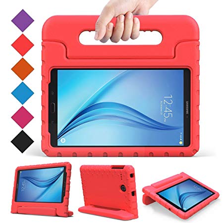 BMOUO Kids Case for Samsung Galaxy Tab E 8.0 inch - EVA Shockproof Case Light Weight Kids Case Super Protection Cover Handle Stand Case for Kids Children for Samsung Galaxy TabE 8-inch Tablet - Red