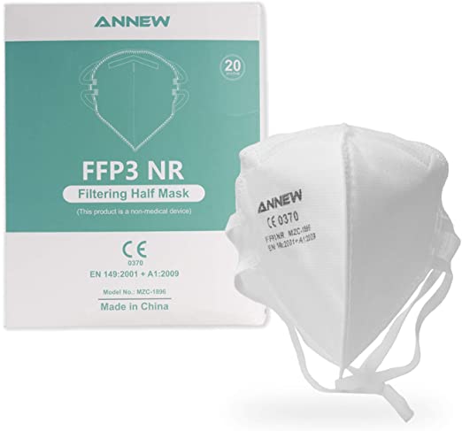 20X ANNEW FFP3 Protective Mask Mouth Nose Protective Mask Respirator Face Mask, 5-layer Respirator, Adult Mask Mouth-Nose Face Protection Fabric