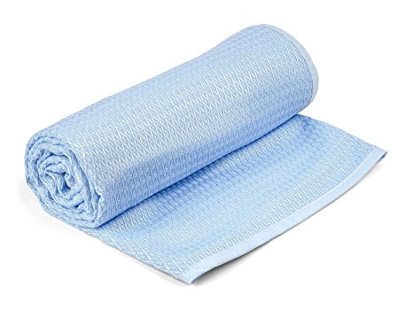 T&T Kids | 100% Bamboo Blanket | Perfect for Babies or Toddlers | Multiple Uses | Luxurious & Silky Soft | 41"x47" Blue