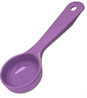 Carlisle 492489 Solid Short Handle Portion Control Spoon, 2 oz, Purple