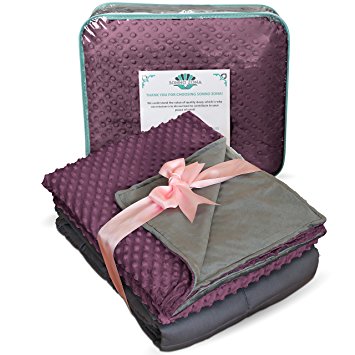 Weighted Blanket Adult Size-For Heavy Stress Relief, Autism, Restless Leg Syndrome & natural calm for anxiety - Plum 60 x 80" 20 LBS- Blankets made from our best Relaxation Sleep Fabric