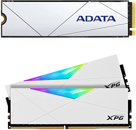 ADATA Premium SSD for PS5 1TB PCIe Gen4 M.2 2280 Gaming SSD Bundle with XPG DDR4 D50 RGB 16GB (2x8GB) 3600MHz Desktop Memory White (APSFG-1T-CSUS AX4U36008G18I-DW50)