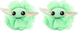 Star Wars The Mandalorian Grogu 2 Piece Loofah Set – Kids Bath & Shower Baby Yoda Body Scrubber Sponge