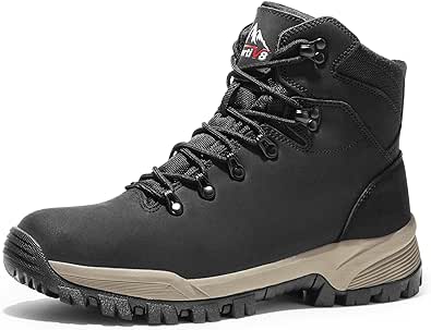 NORTIV 8 Men's Waterproof Hiking Boots Mid Ankle Outdoor Trekking Leather Boots