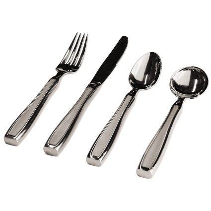 Kinsman KEatlery Weighted Utensils Set of 4 Includes Knife Fork Teaspoon and Soup Spoon