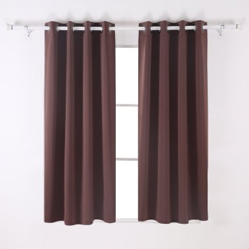 Deconovo Solid Thermal Insulated Blackout Window Curtains 52 By 63 inch1 SetChocolate