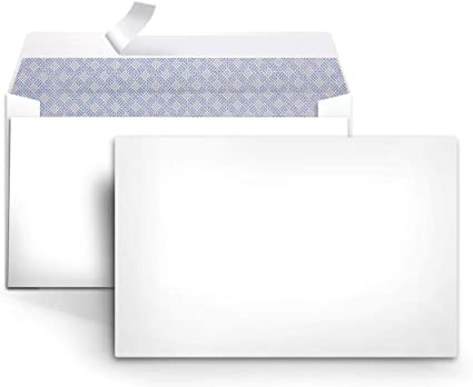 AmazonBasics #6 3/4 Security-Tinted Envelopes with Peel & Seal, 100-Pack, White - AMZA25