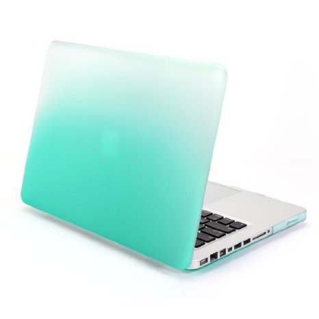 MacBook Air 13 Case, GMYLE for MacBook Air 13 (Model: A1369 and A1466) - Turquoise blue Gradient Frosted Matte Hard Shell Case Cover
