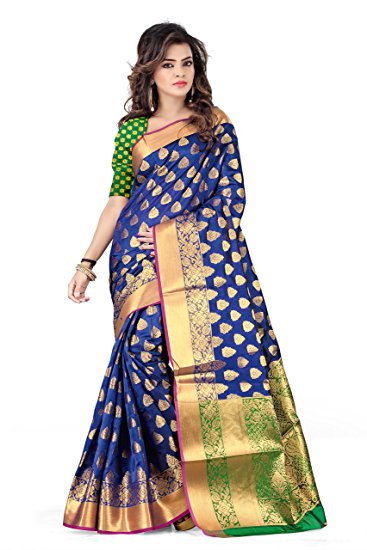 Silk Zone Women's Silk Saree With Blouse Piece (Asz00048_Blue)