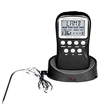 Anjeet Remote Wireless Digital Kitchen Cooking Food Meat Thermometer For BBQ Smoker Grill Oven, 100 Feet Range