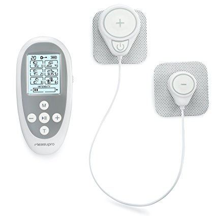 MeasuPro Rechargeable Wireless Electrical TENS Electrode Machine, Handheld Portable TENS Unit Therapy and Pain Rehabilitation, Pulse Muscle Stimulator Massager, Clinically Proven, FDA Approved